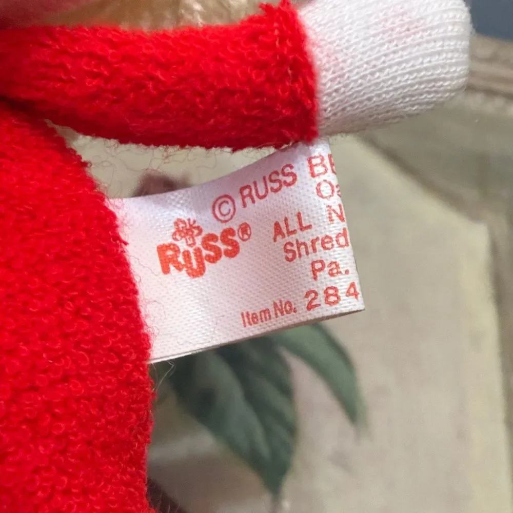 Vintage RUSS Berrie Christmas Elf Cloth Plush Ornament